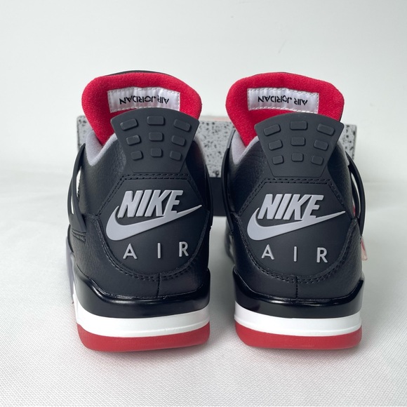 Brand New Retro 4 ‘Rred Reimagined’ Men’s Black and Red Sneakers - Picture 4 of 6